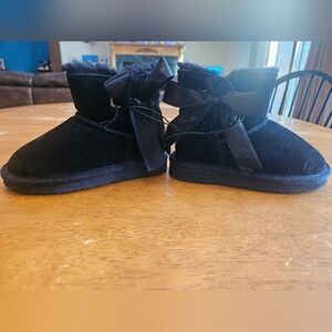 BearPaw Black Kids Shoes with Bow